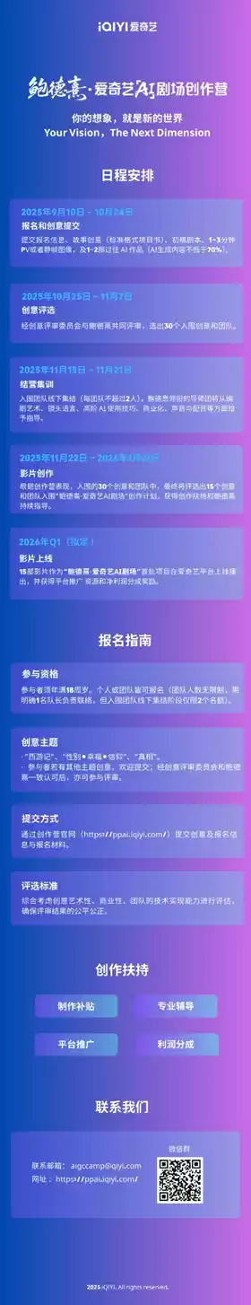 AI时代如何用影像讲故事？“鲍德熹·爱奇艺AI剧场”创作营向全球征集创意