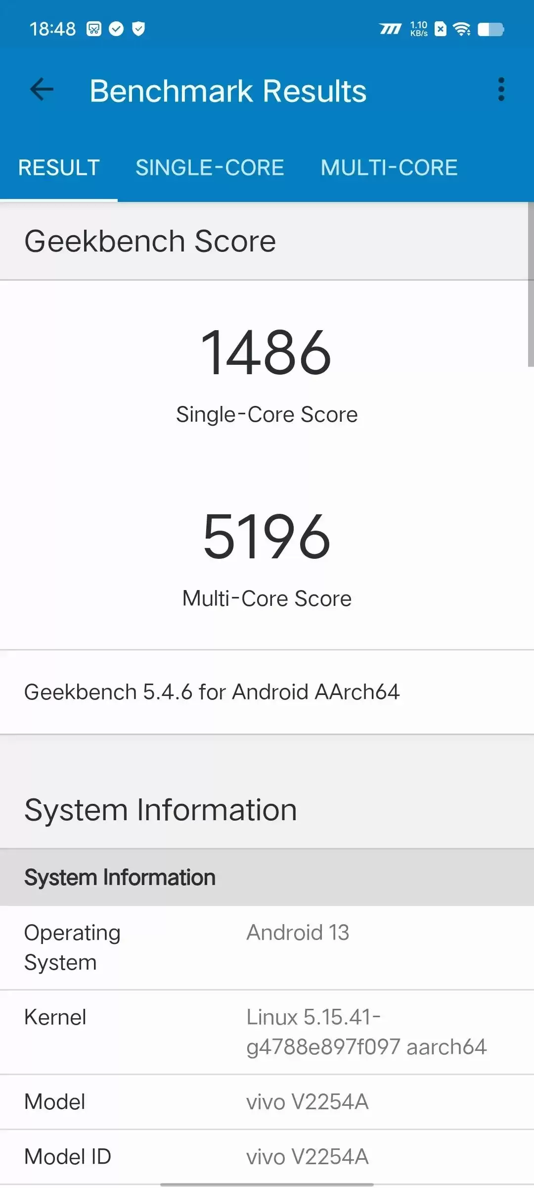 Geekbench 5成绩