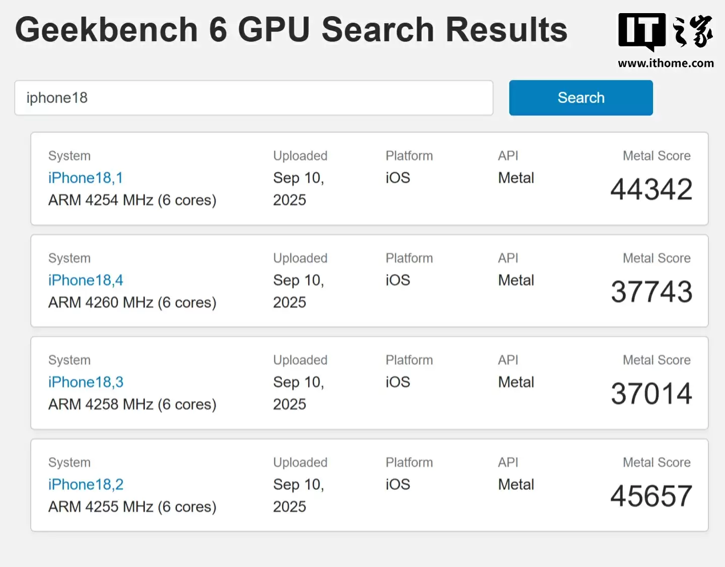 苹果 iPhone 17 Pro / Max GPU 跑分曝光：A19 Pro 较 A18 Pro 最多提升 40.83%