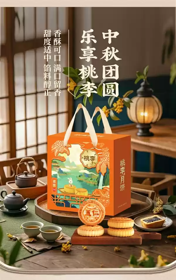 7饼7味:桃李提浆月饼礼盒19元1.4斤官方发车