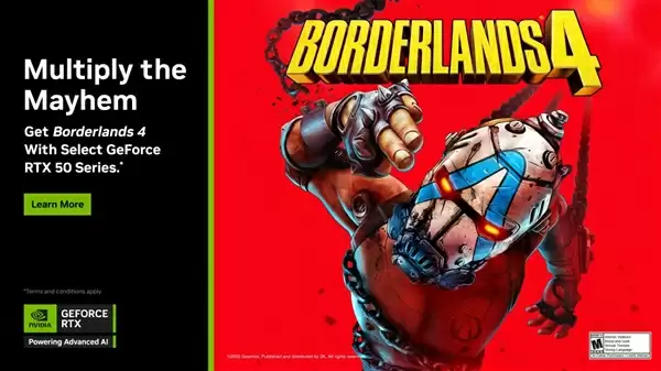 NVIDIA：4K下DLSS4可将《无主之地4》帧率提升至5.5倍！