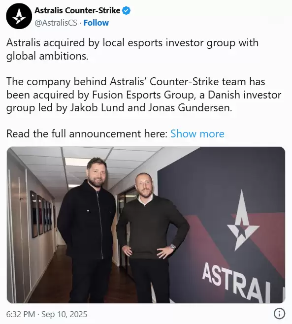 官宣:Fusion Esports收购Astralis战队 官宣:Fusion Esports收购Astralis战队