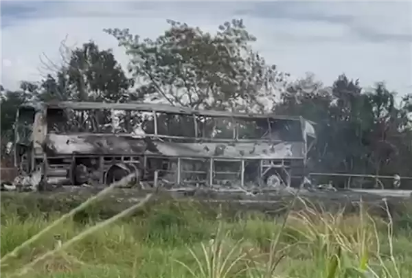 墨西哥一火车拦腰撞断一辆双层大巴车：致10死61伤