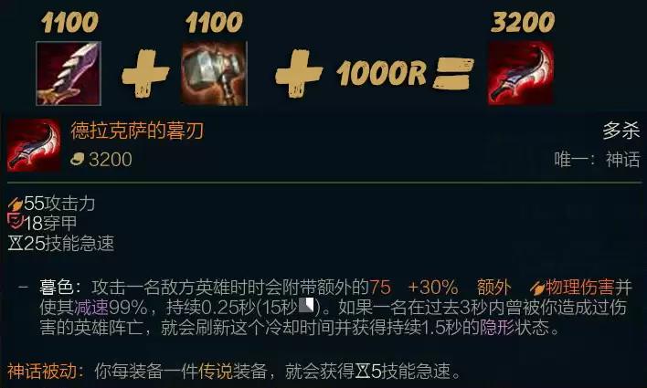 lol刺客神话装备推荐