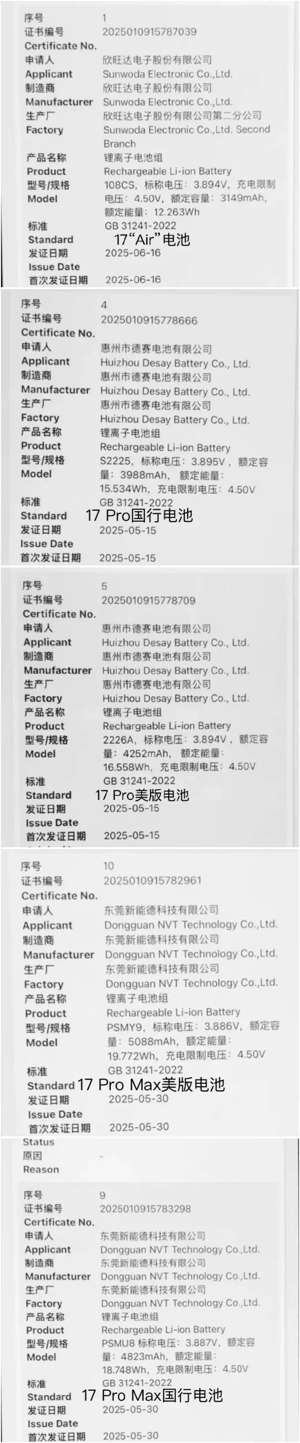 iPhone 17系列电池容量确认 前辈机皇跌至白菜价果粉心碎!