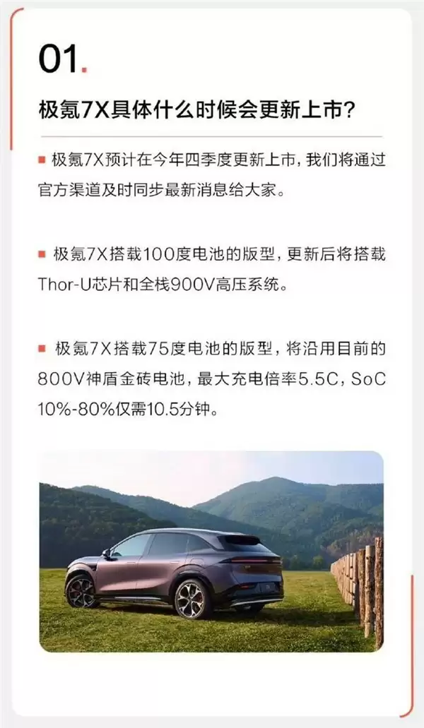 极氪7X第四季度焕新上市,900V高压系统+Thor-U芯片引领智驾新体验