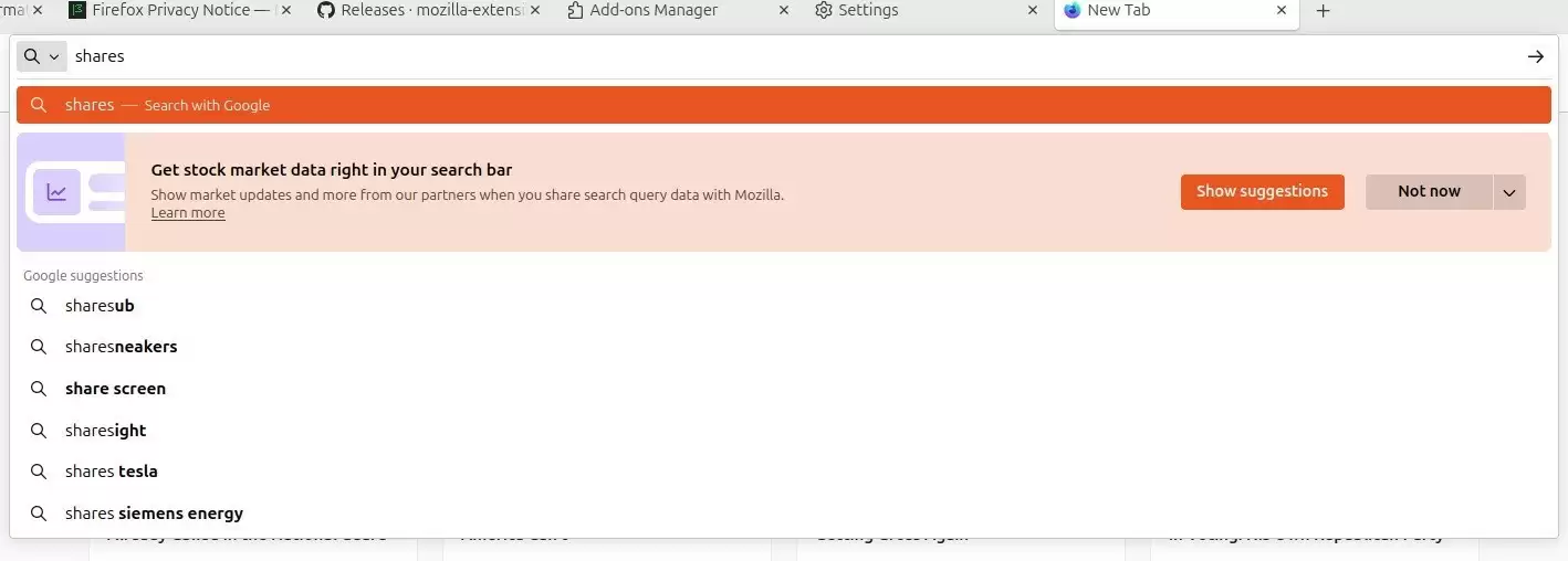 Firefox 143 新增 Google Lens、股票行情与本地 AI 助手功能