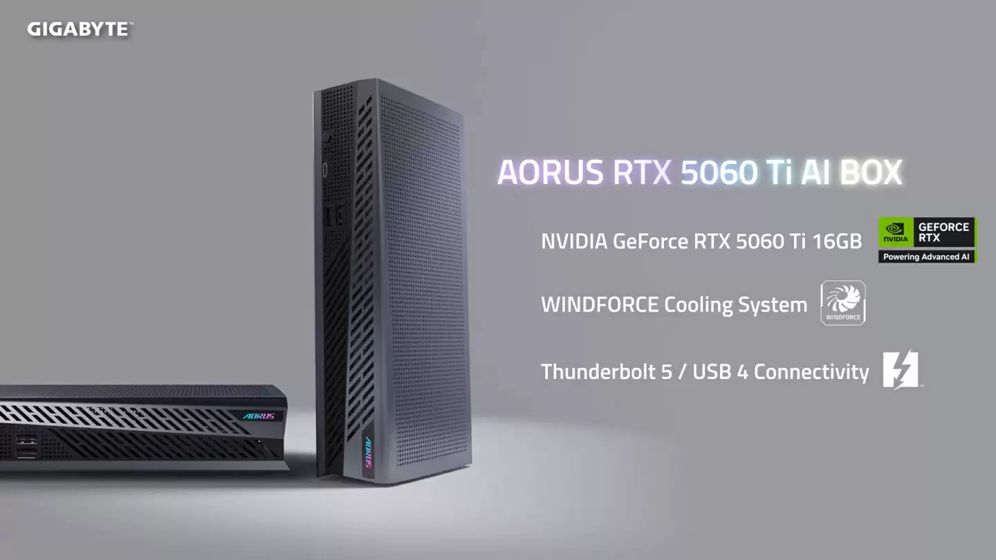 技嘉推出 AORUS RTX 5060 Ti AI BOX 显卡坞，配备 16GB 显存