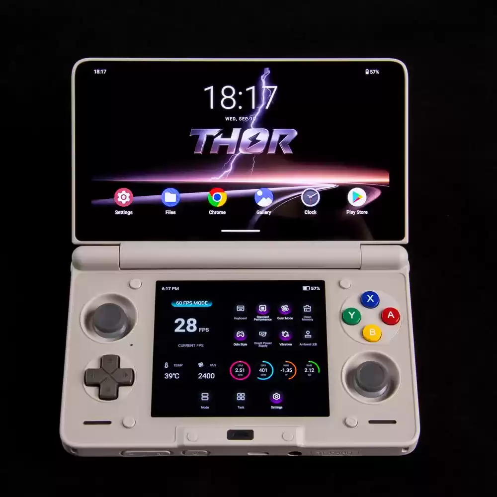 Rainbow 色 AYN Thor 双屏安卓游戏掌机真机展示，起价 249 美元