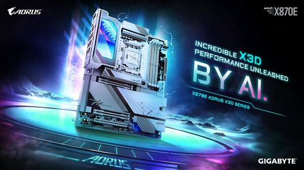 支持DDR5-9000！技嘉X870E AORUS X3D主板发布：游戏性能提升25%
