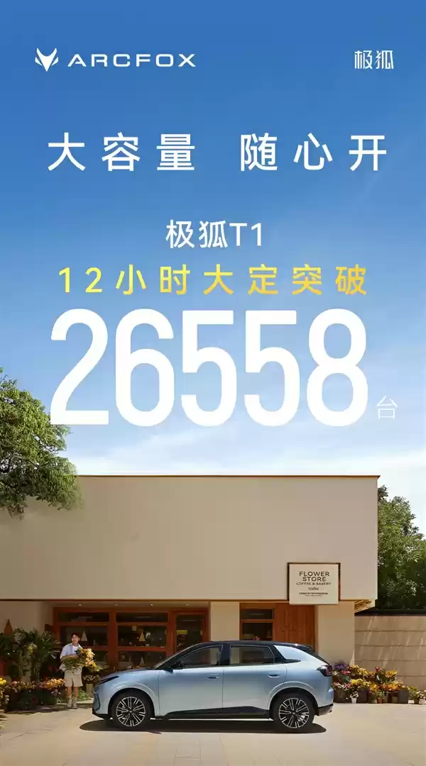 爆款纯电小车+1！全新极狐T1上市12小时大定26558台