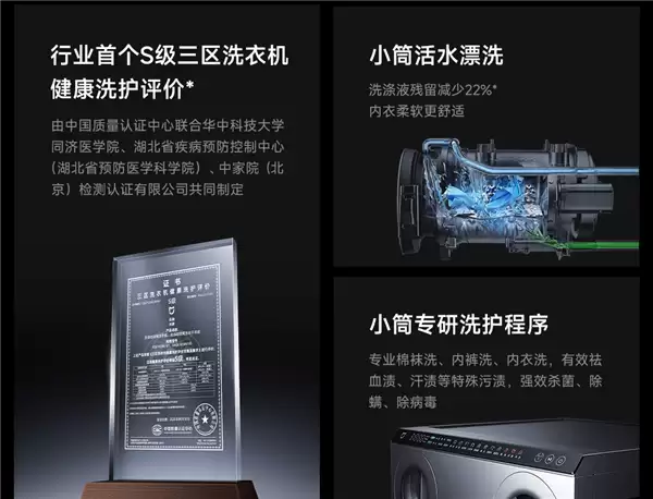 米家首款三区洗衣机Pro 滚筒10kg来了:小米迄今最健康旗舰洗衣机
