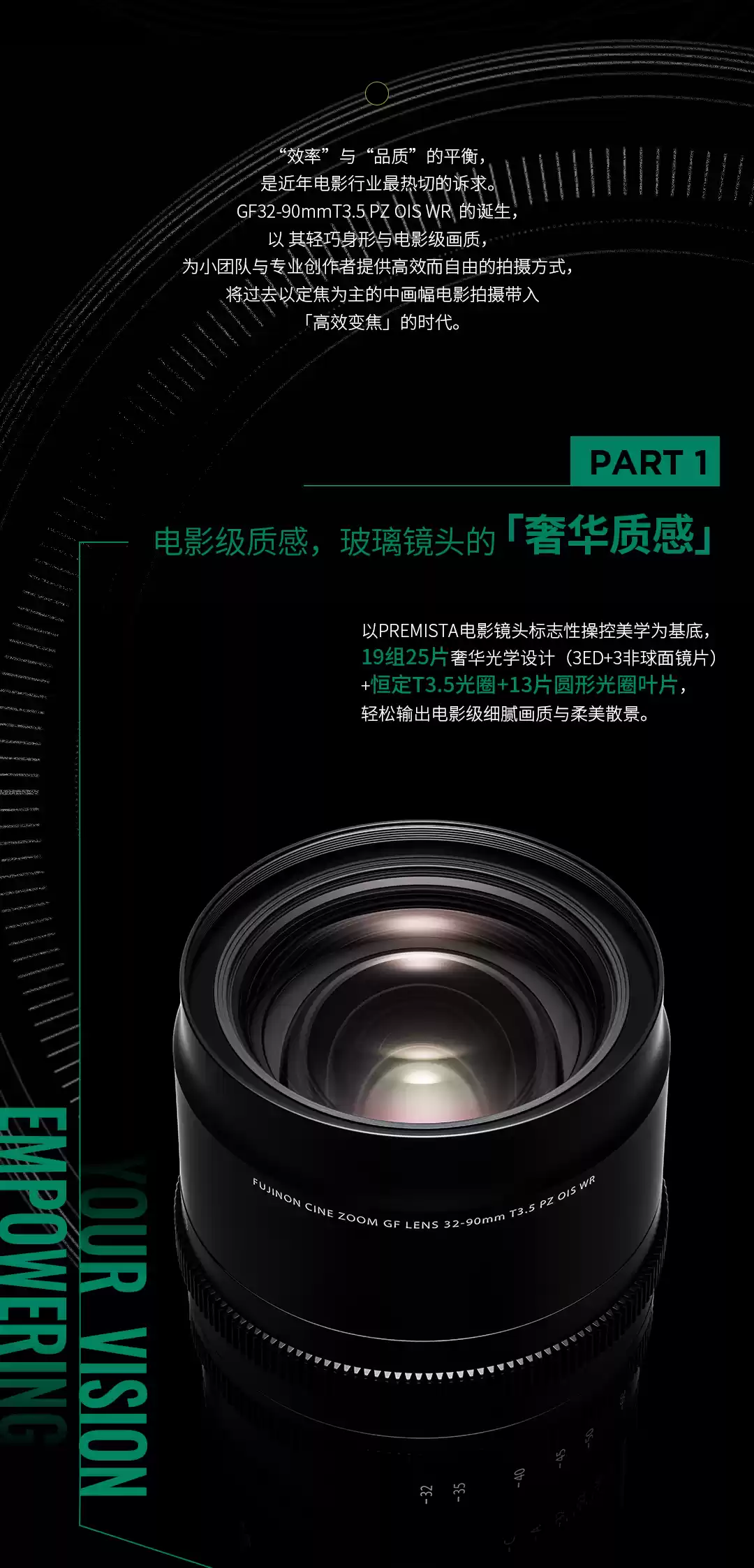 富士推出 GF32-90mmT3.5 PZ OIS WR 中画幅电动变焦镜头新品