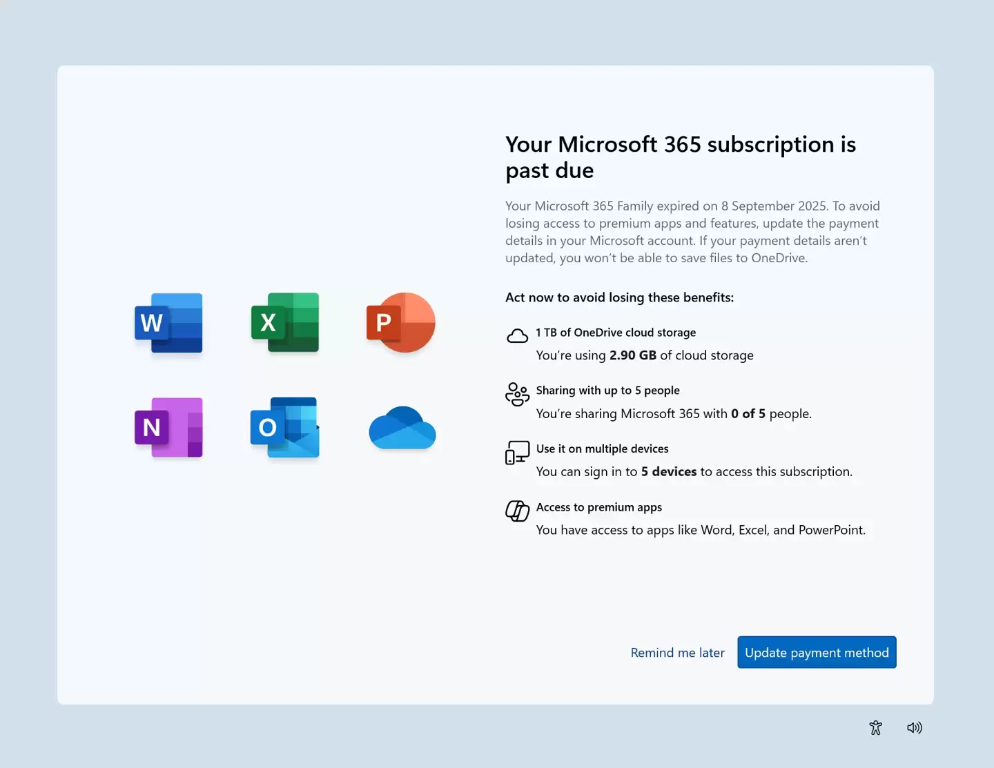 微软 Win11 预览版开启测试全屏 Microsoft 365 续订提醒