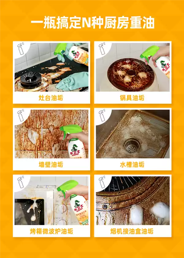 厨房油污克星!水卫士重油污清洁剂5.9元刚需速囤