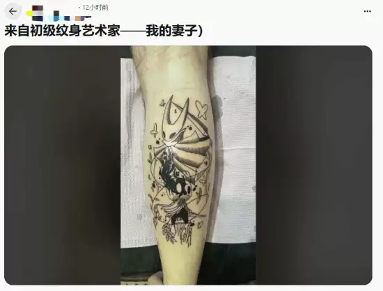 玩家晒空洞骑士纹身引热议，新手妻子操刀惊艳众人