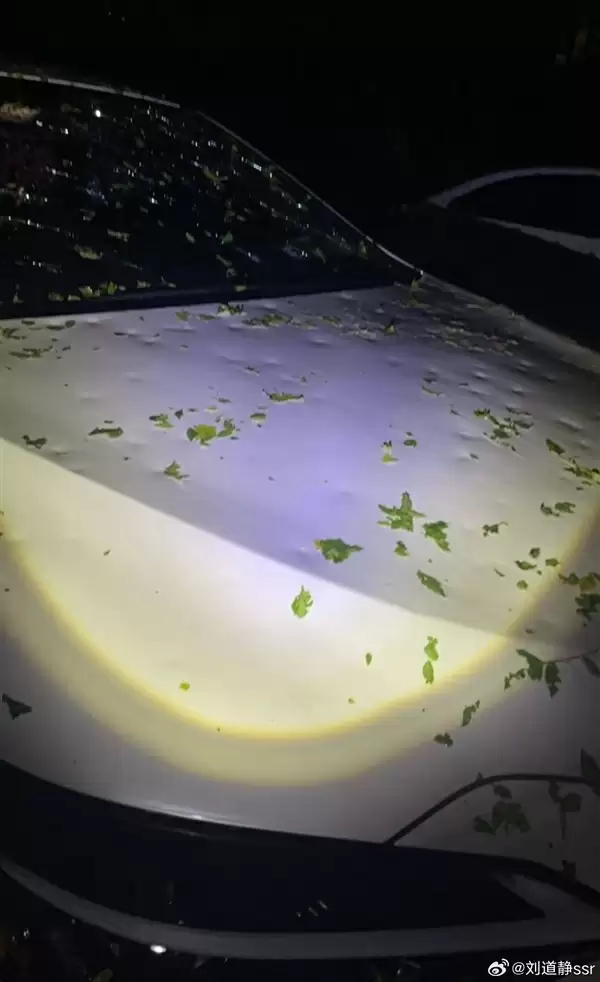 北京冰雹车盖被砸出气泡膜!车主:车玻璃砸碎 车身全是坑