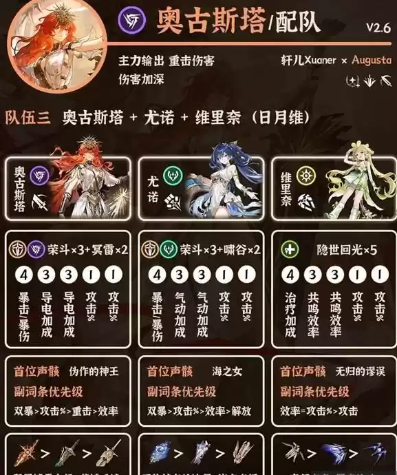 《鸣潮》2.6奥古斯塔配队推荐