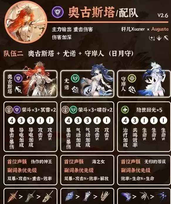 《鸣潮》2.6奥古斯塔配队推荐