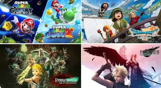 任天堂直面会公布多款Switch 2平台游戏发售信息及容量预览