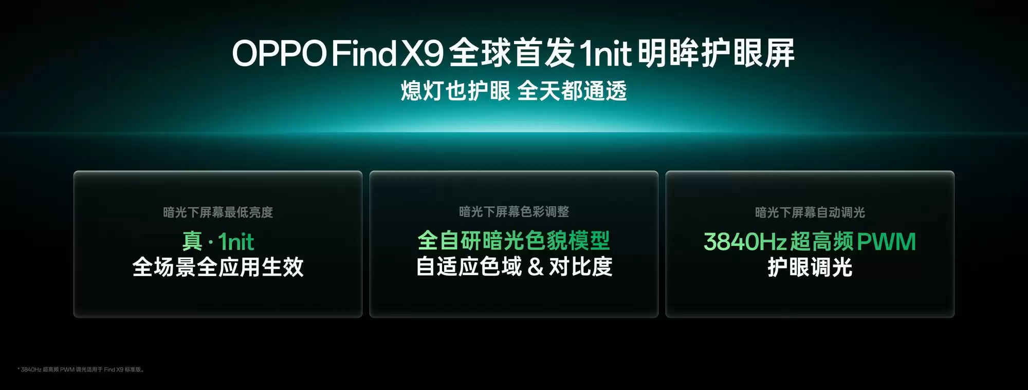 OPPO Find X9 系列:全场景真 1nit “明眸护眼屏” 全球首发