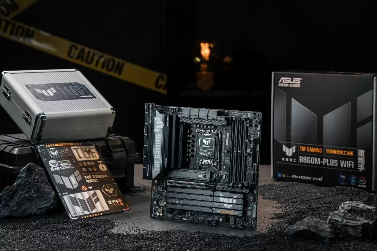 华硕B860重炮手WIFI主板特写
