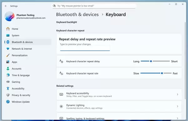 微软去控制面板化征程继续：更多键盘选项进入Windows