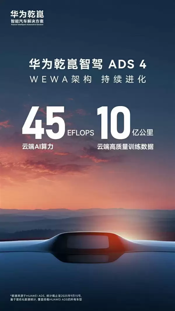 华为ADS云端算力公布:45EFLOPS全国第一!