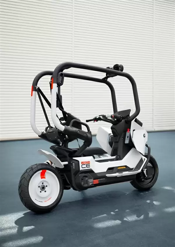 宝马发布全新纯电概念摩托：自带防护笼