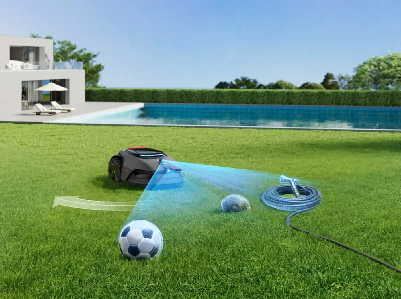 智能割草机器人工作场景