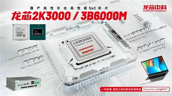 龙芯3B6000M入选国家安全可靠最高等级Ⅱ级