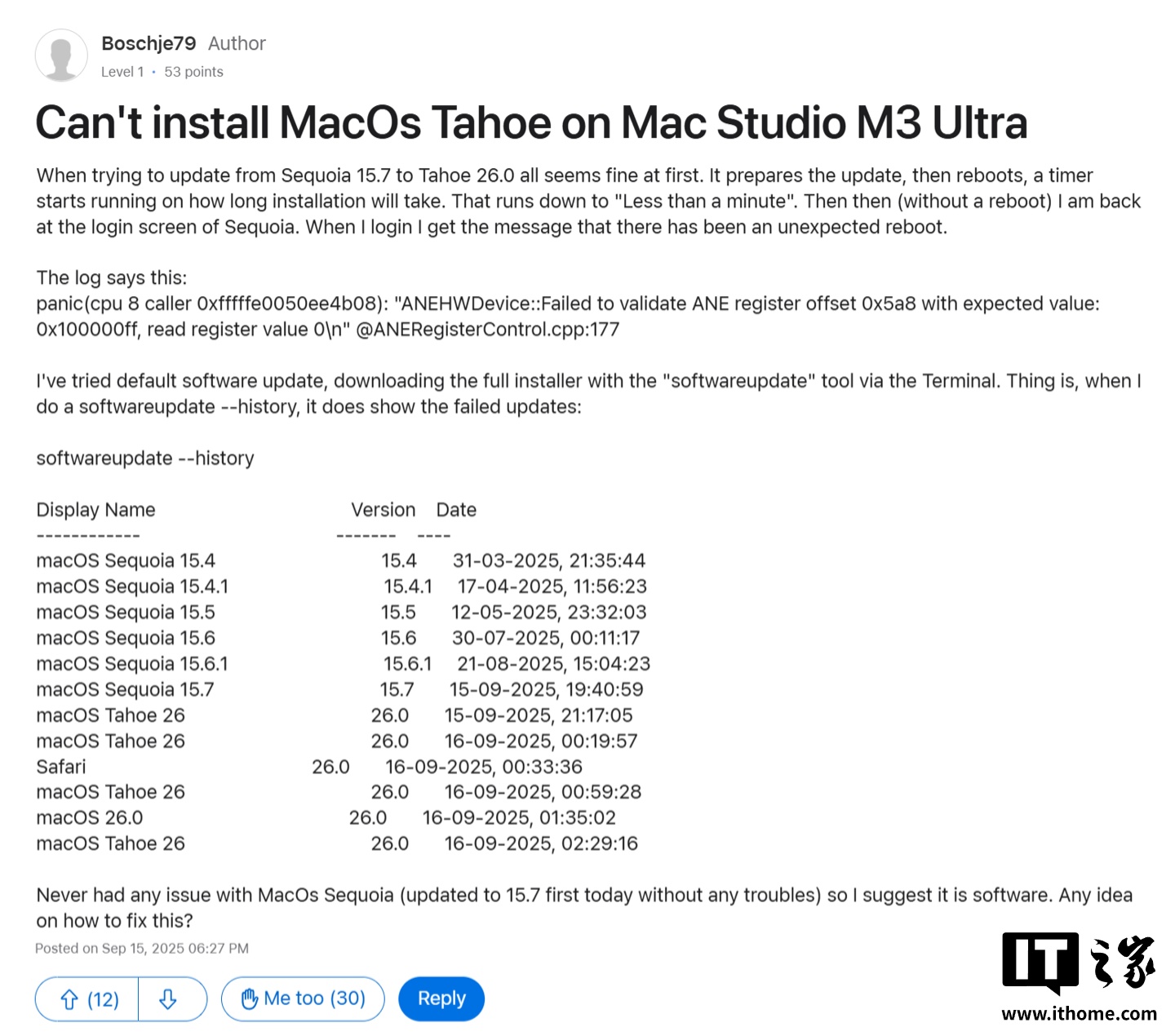 Mac Studio M3 Ultra用户升级macOS 26 Tahoe遇系统安装失败问题