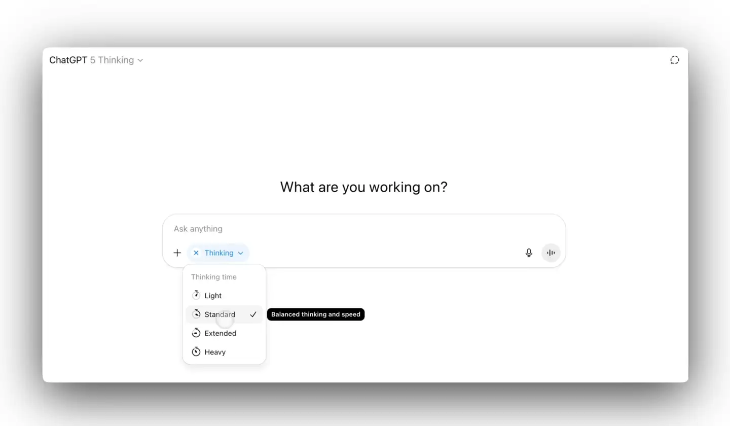 可调节思考时长，ChatGPT