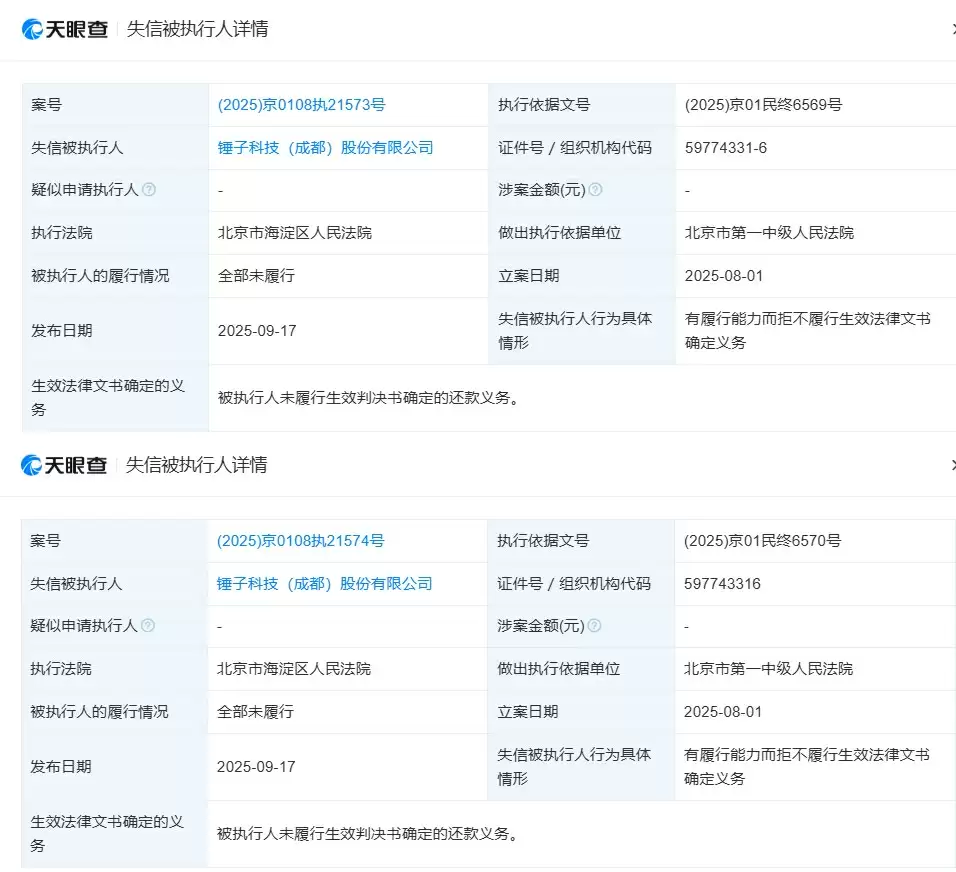失信被执行人截图