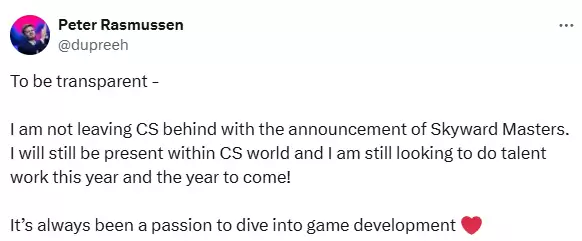 传奇不退役！dupreeh官宣开发《Skyward