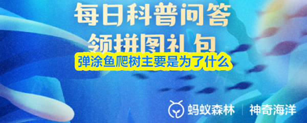 9月19日支付宝神奇海洋科普：弹涂鱼为何会爬树