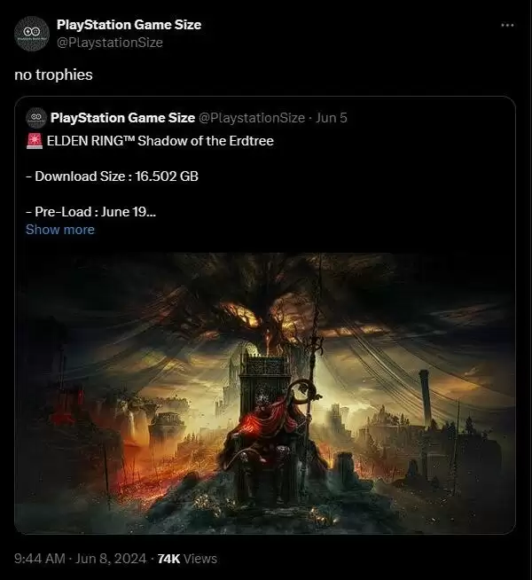 《黄金树幽影》延续FS社传统，无新奖杯设计