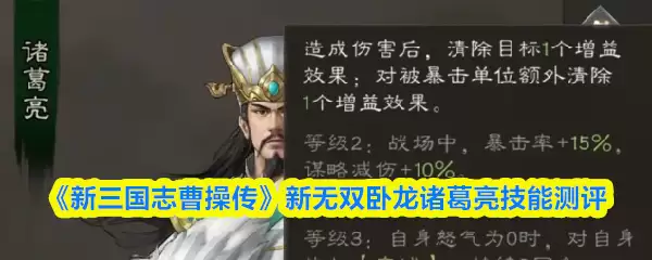 《新三国志曹操传》新无双卧龙诸葛亮技能测评