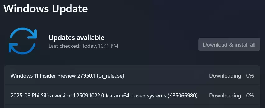 微软推送Windows 11新预览版