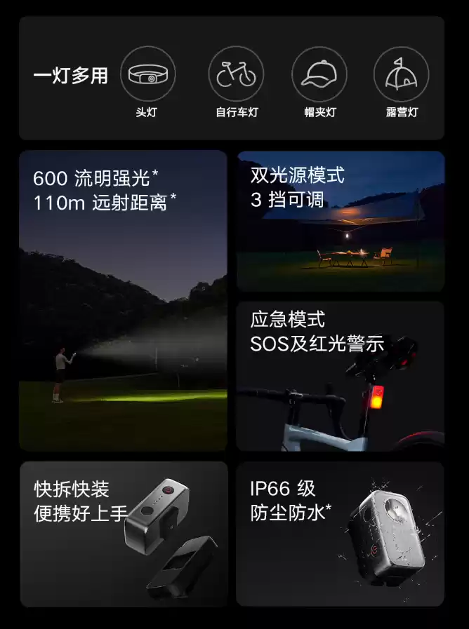 小米米家户外多功能灯开启众筹:600