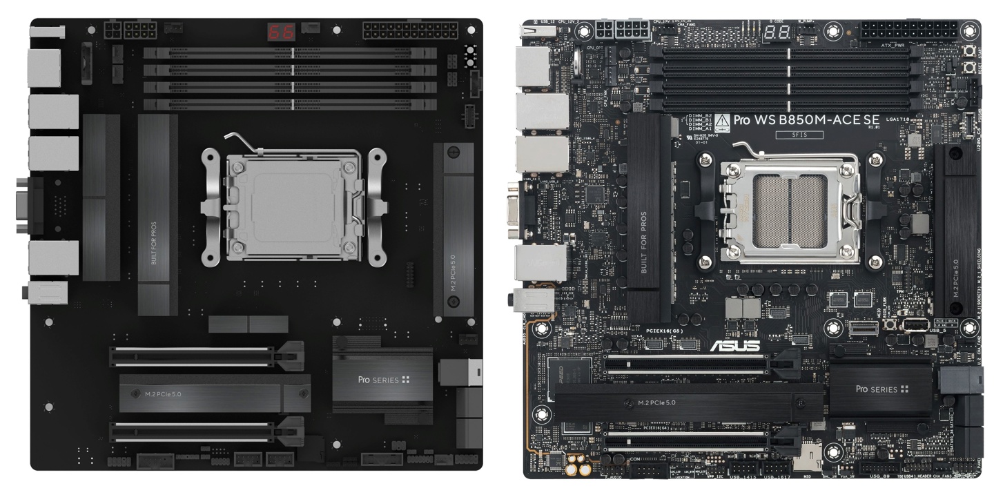 华硕Pro WS B850M-ACE SE工作站主板发布，内置瑞昱万兆网卡