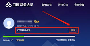 百度网盘App取消自动续费