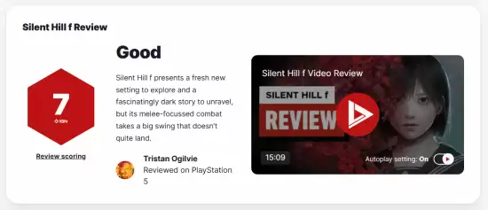 寂静岭F媒体评分出炉:氛围出色但战斗存短板