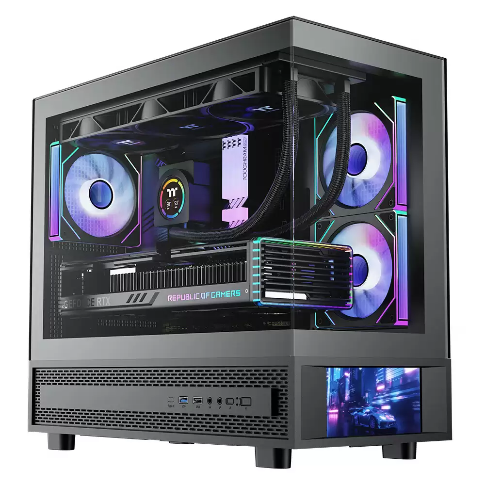 曜越推出钢影透 S-M PRO 屏显版海景房机箱：前置 6 英寸面板，黑白均售 349 元