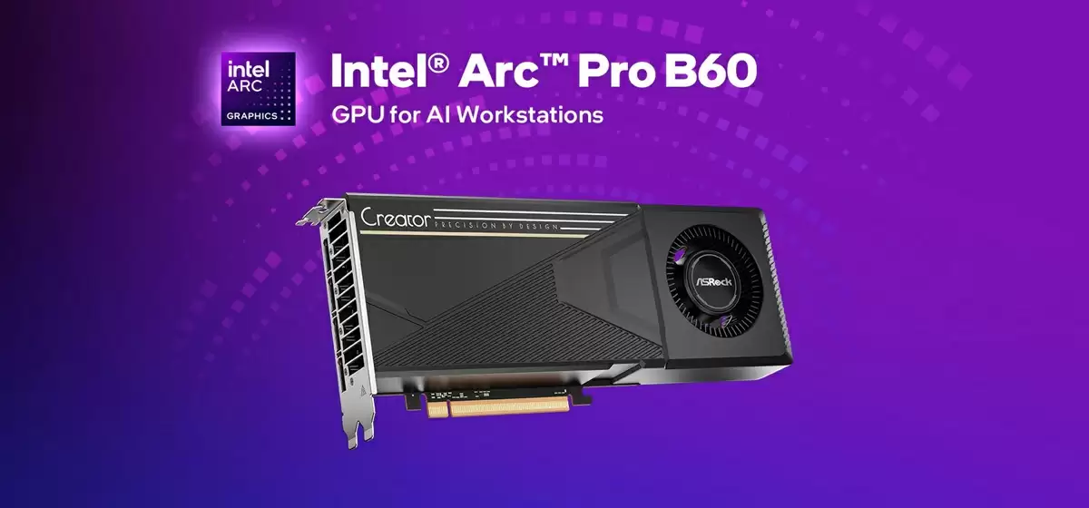 华擎Arc Pro B60显卡外观图