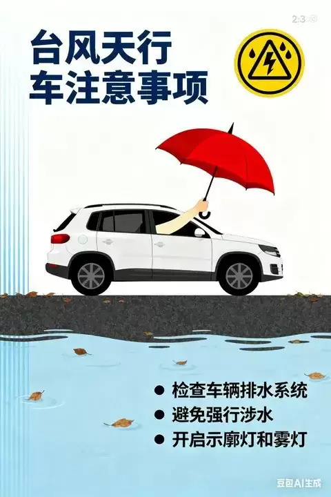台风天行车安全指南：三步防范应对强风暴雨
