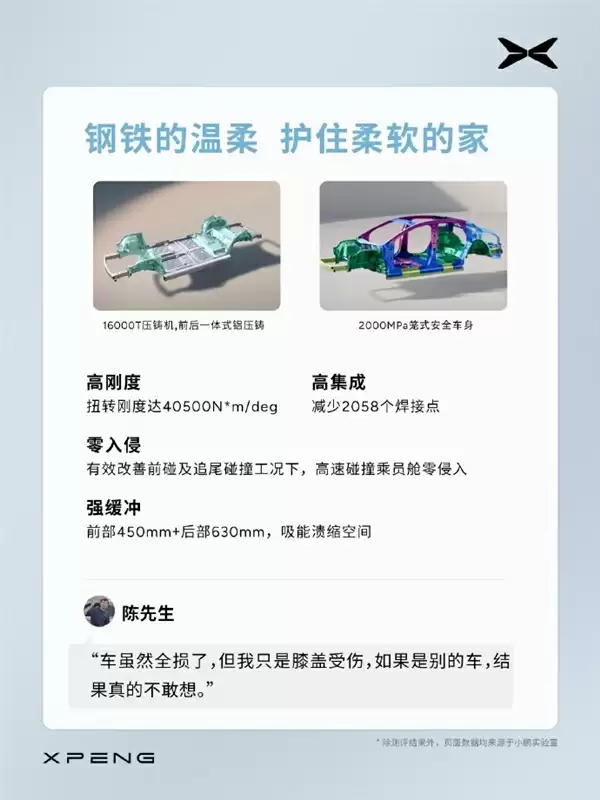 小鹏P7+高速遭卡车追尾