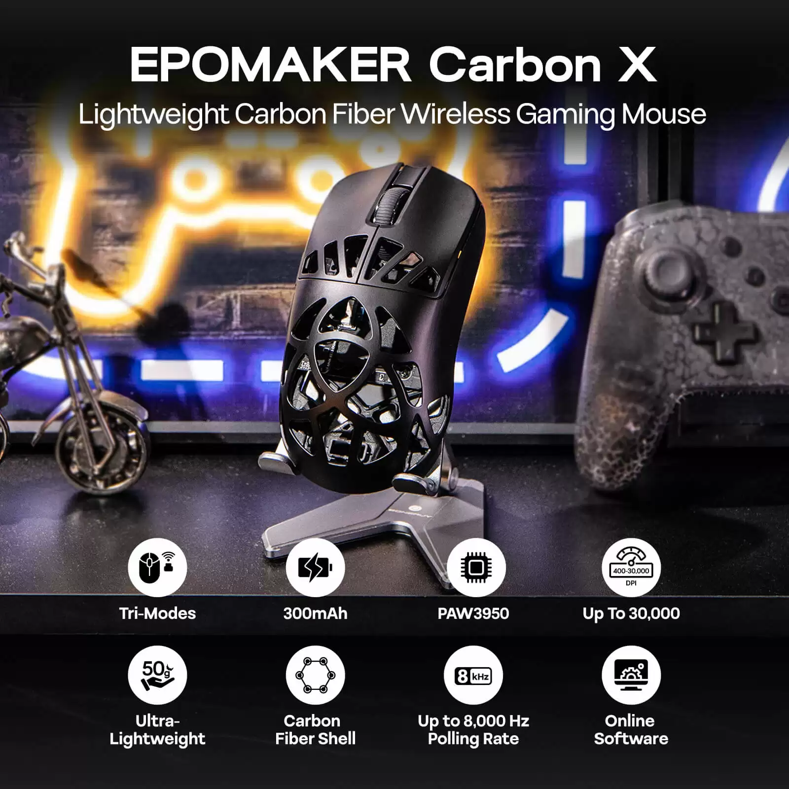EPOMAKER CarbonX鼠标外观展示