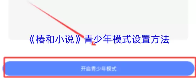 《椿和小说》青少年模式设置方法