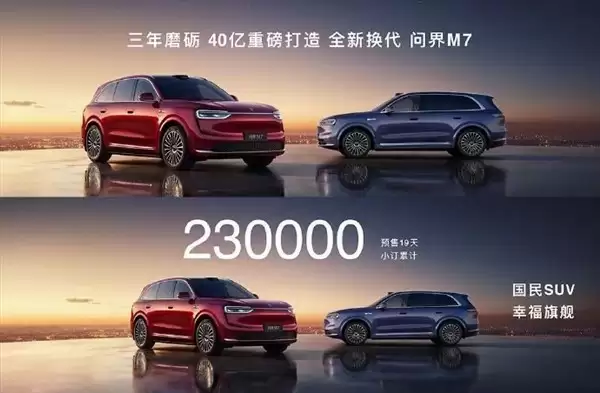 问界M7预售6小时破13万订单，鸿蒙智行新旗舰引领市场